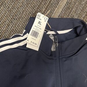 Adidas track suit top NWT size XL Navy blue